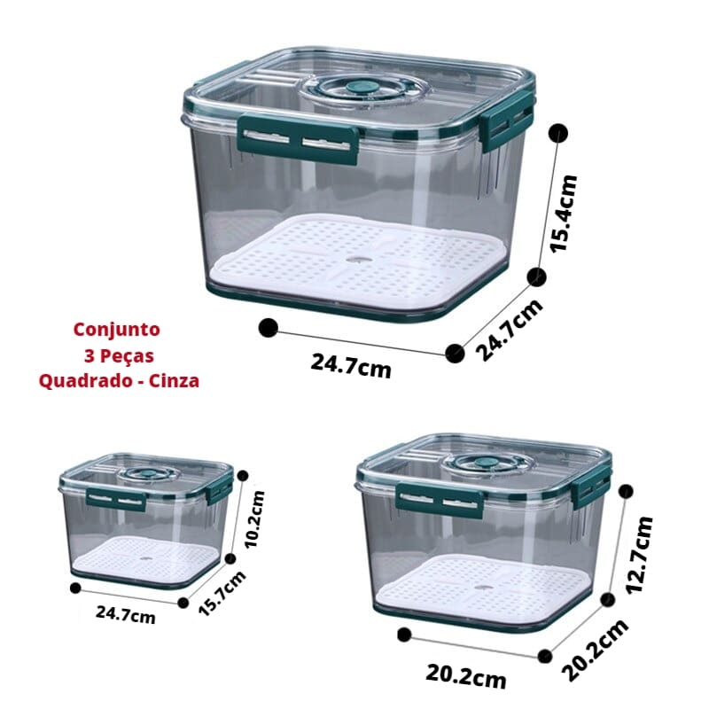 Organizador de Geladeira Premium com Tampa e Marcador de Data - Nidus