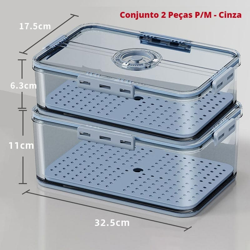 Organizador de Geladeira Premium com Tampa e Marcador de Data - Nidus
