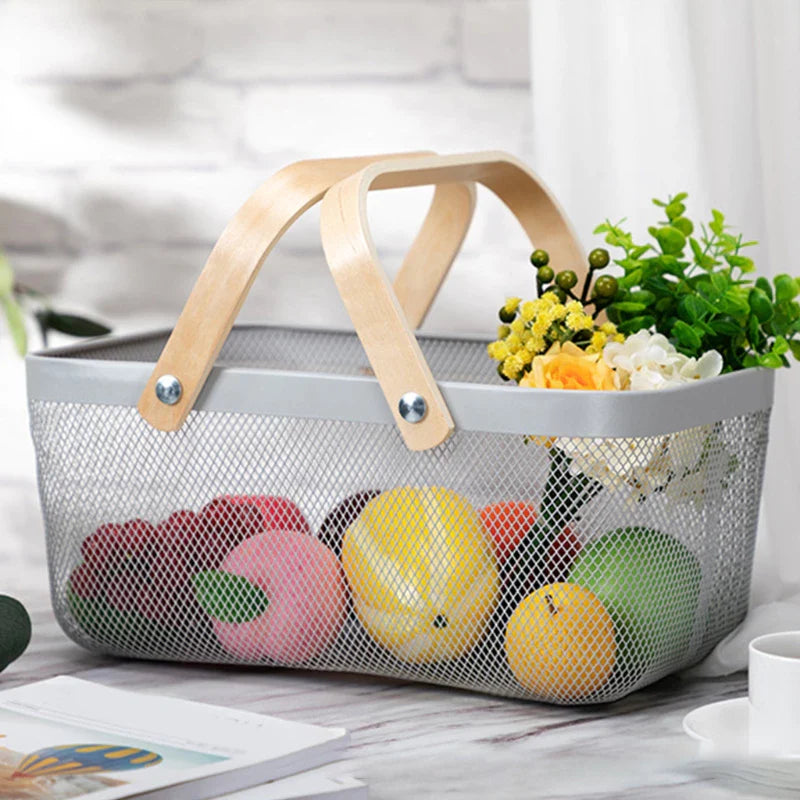 Fruteira Organizadora Cesto Multiuso Alça Dupla - Nidus