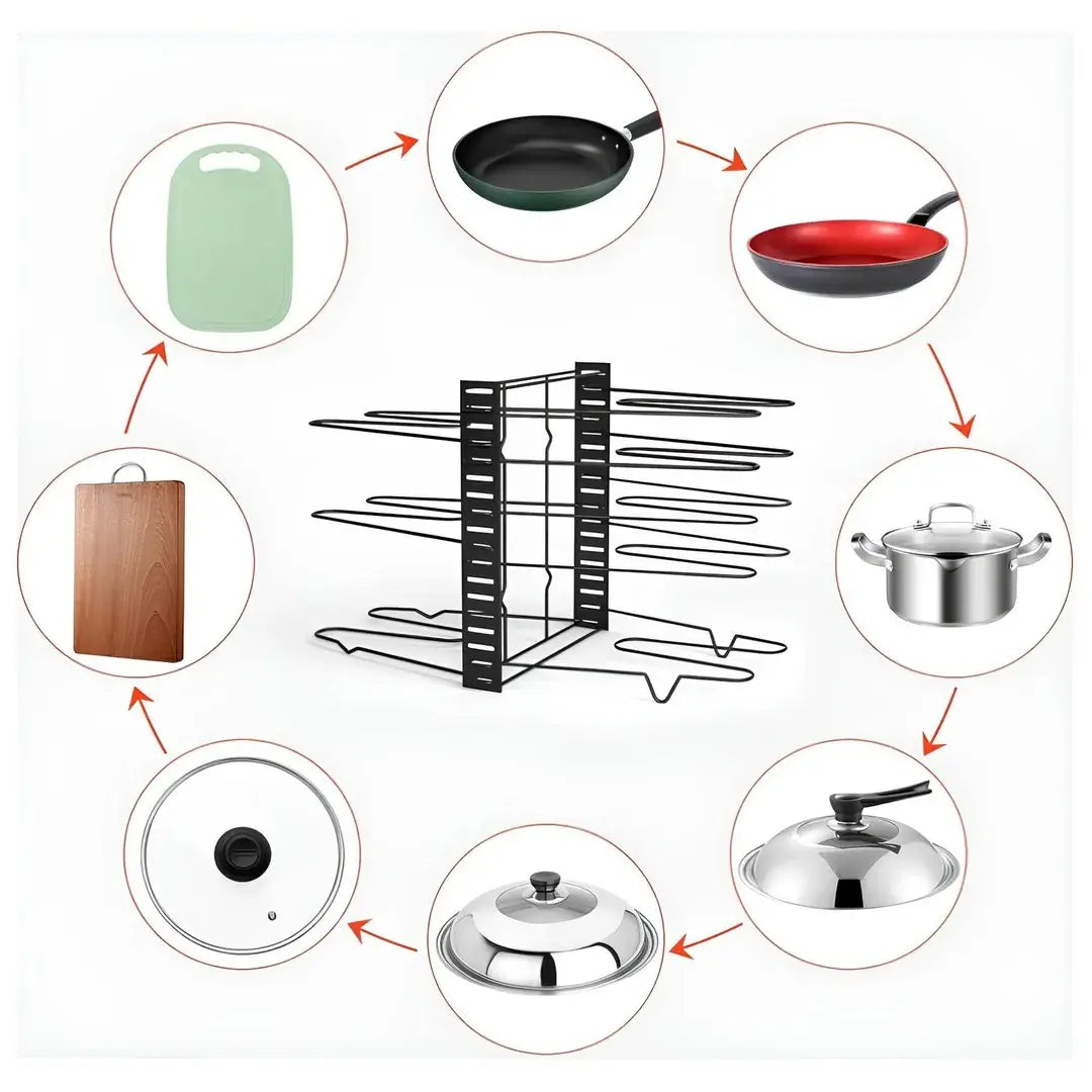 Organizador Rack para Panelas com 8 Camadas - Nidus
