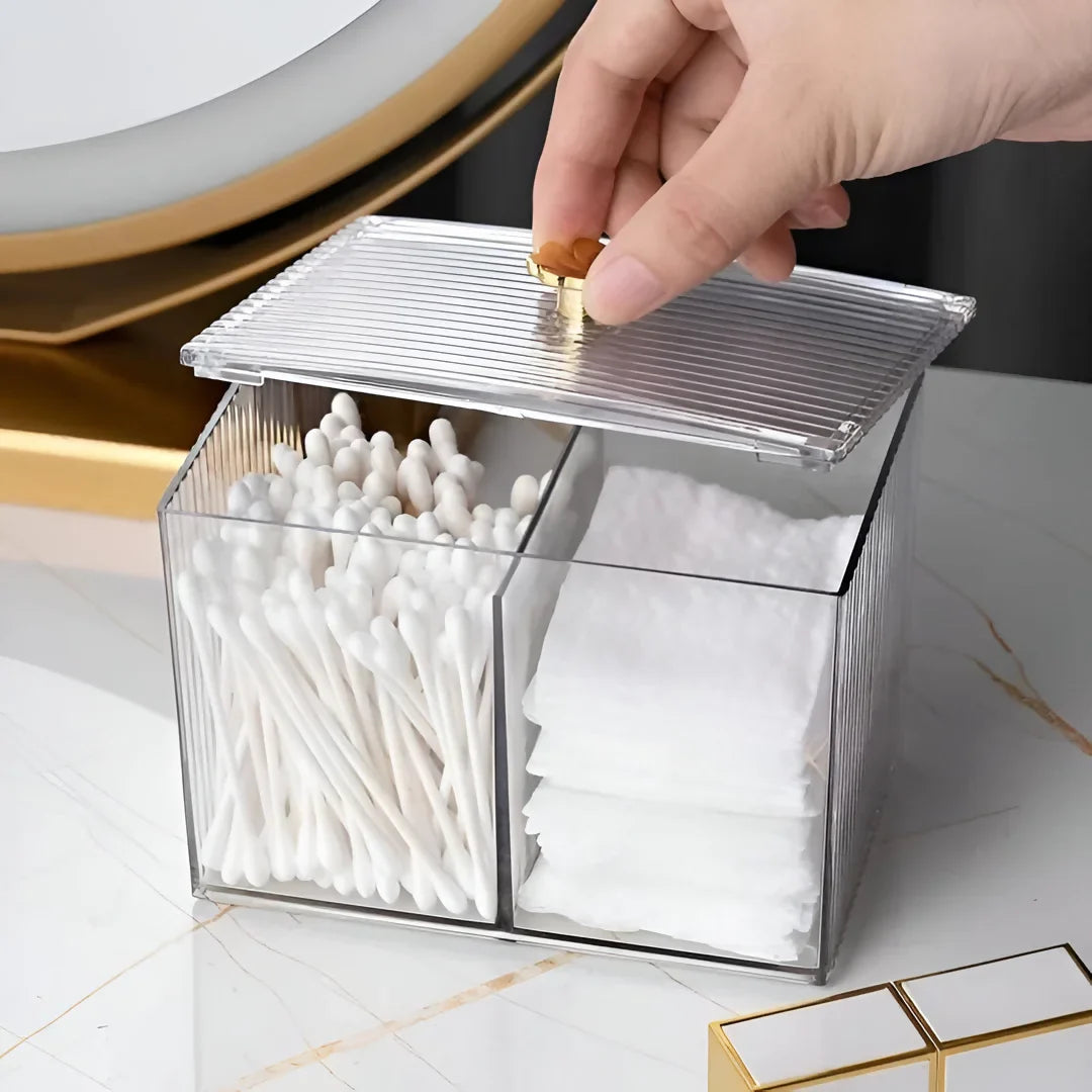 Porta Algodão e Cotonete Duplo de Acrílico - Nidus