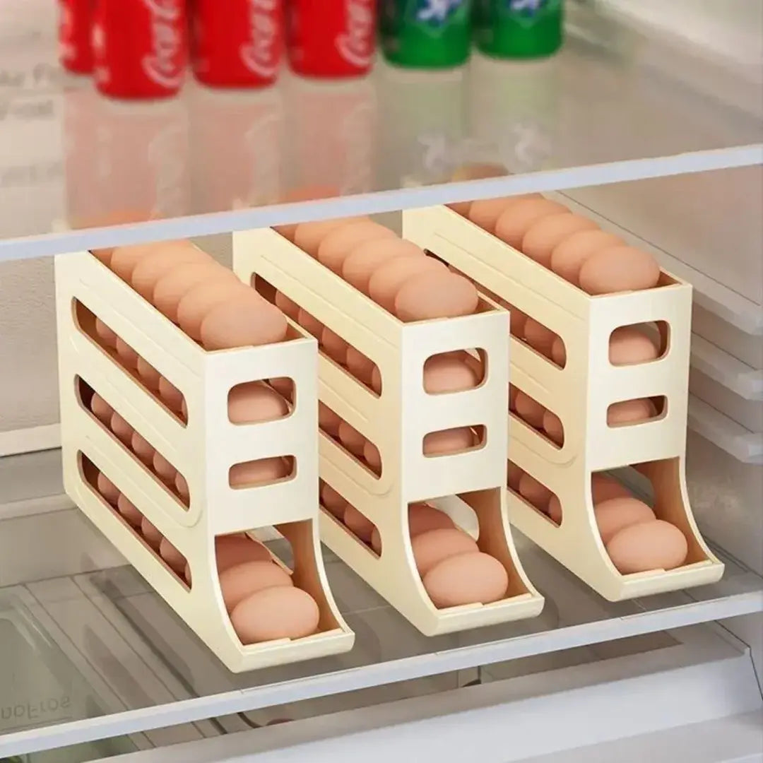Organizador Porta Ovos 4 Andares Rolante – Suporte para 30 Ovos - Nidus House