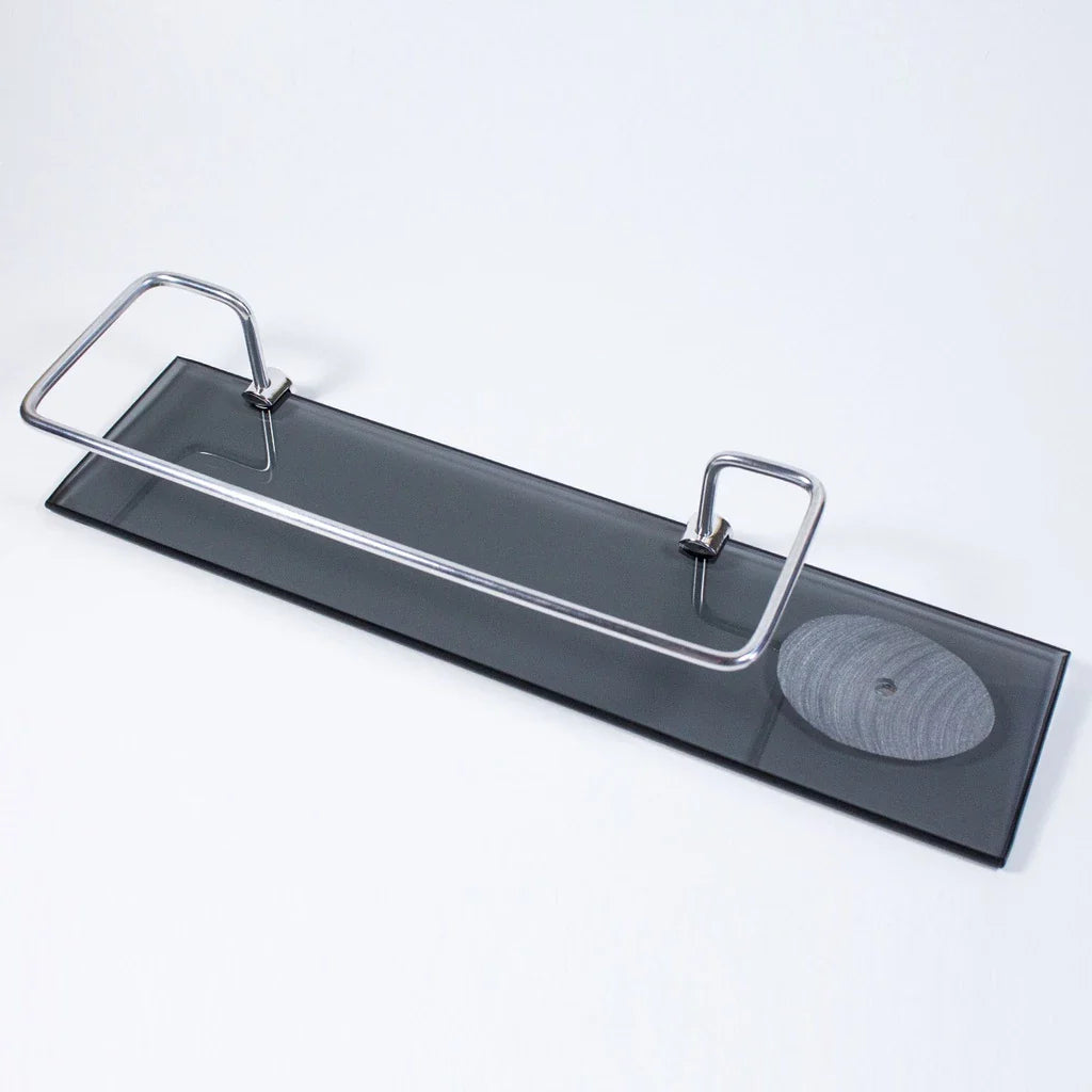 Porta shampoo reto com saboneteira em vidro 40x10cm - Nidus