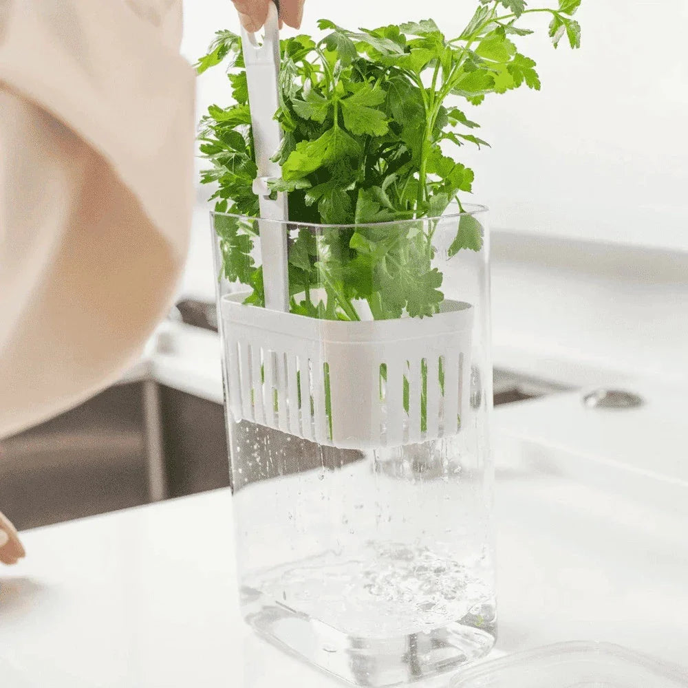 Pote Organizador De Temperos Verduras Geladeira 2,3L Com Escorredor - Nidus