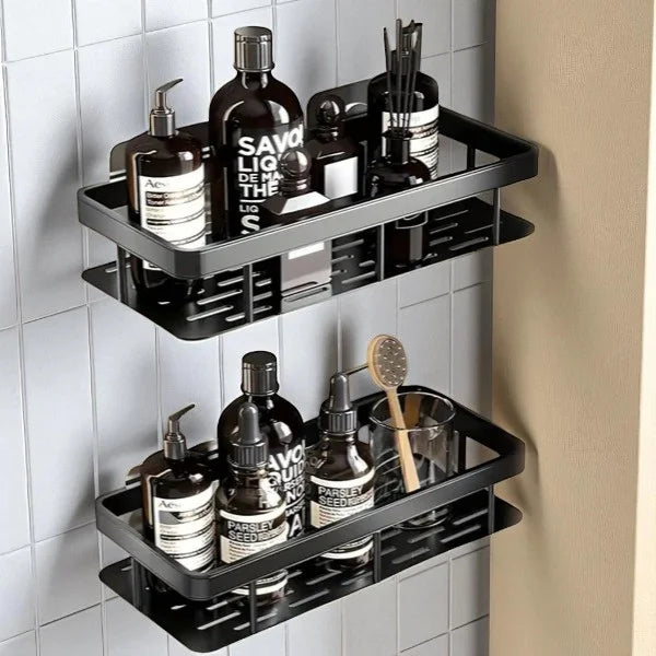 Prateleira Porta Shampoo Sem Furo - Nidus House (Kit c/ 2) – Alumínio Anticorrosivo, Adesiva