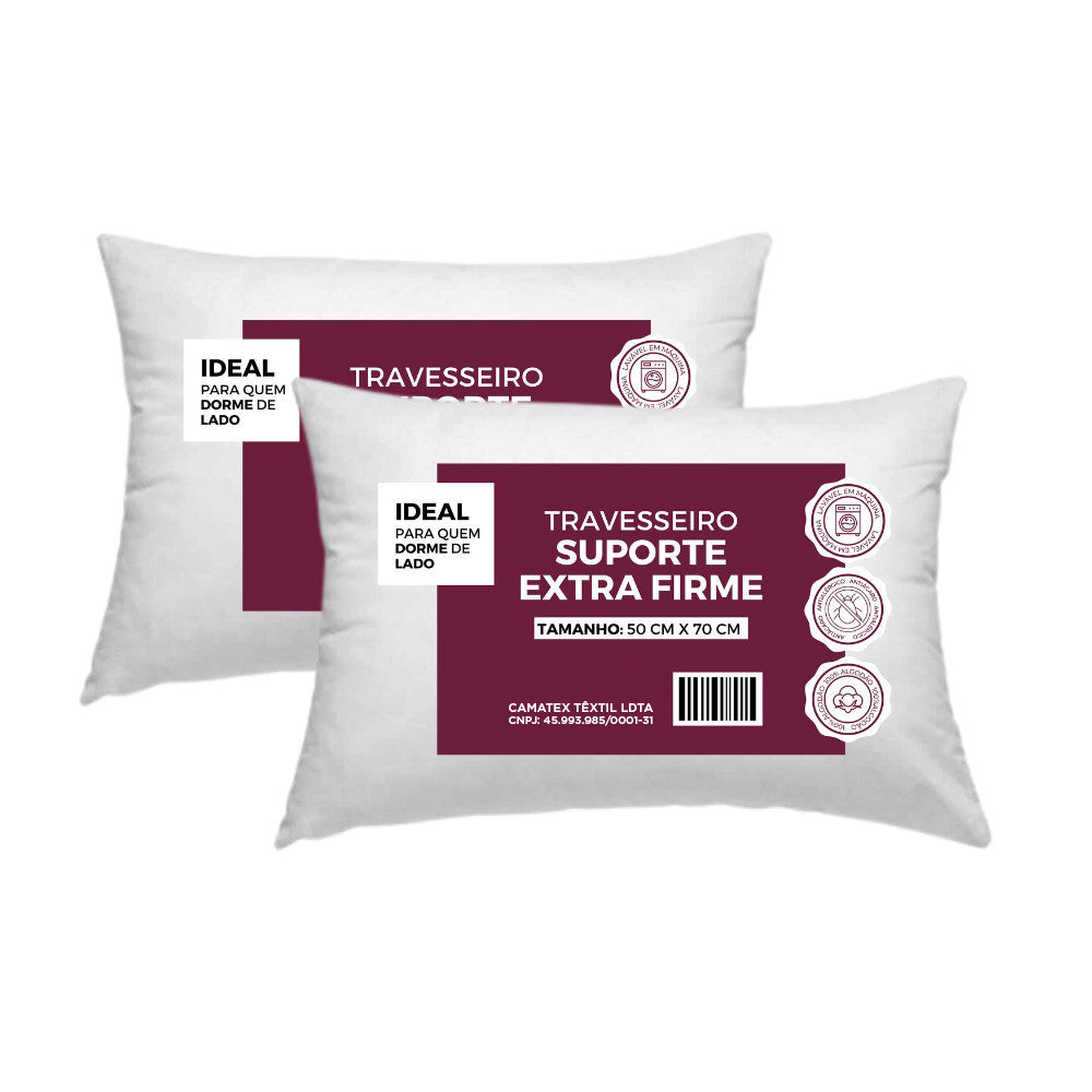Kit 2 Travesseiros -  Extra Firme  - Algodão