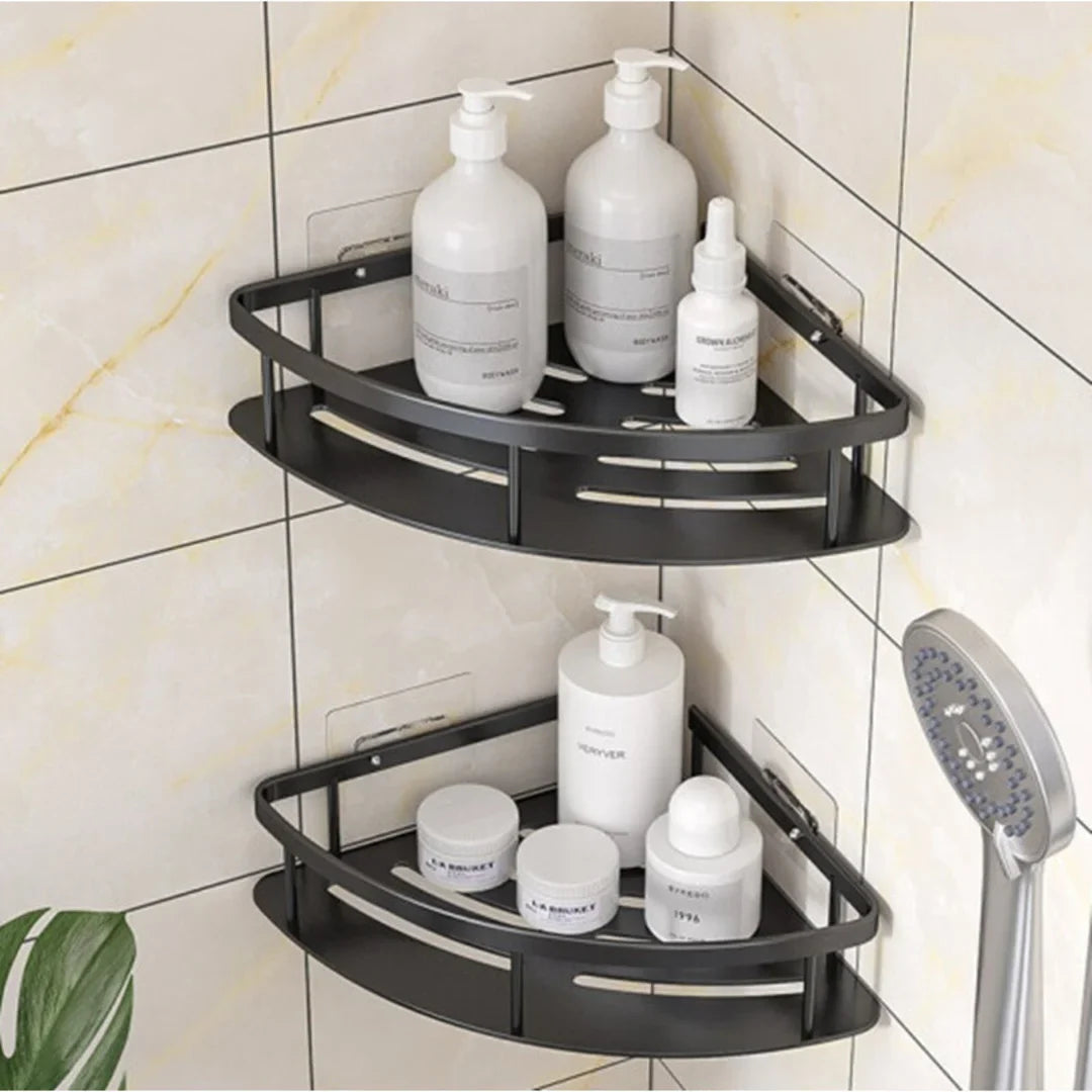Kit 2 Suportes de Shampoo sem Furo Prateado | Nidus House