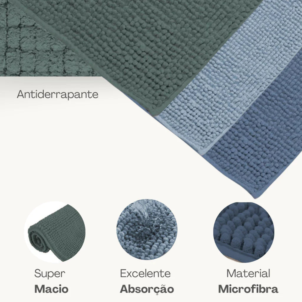 Tapete Para Banheiro de Microfibra Antiderrapante - Nidus