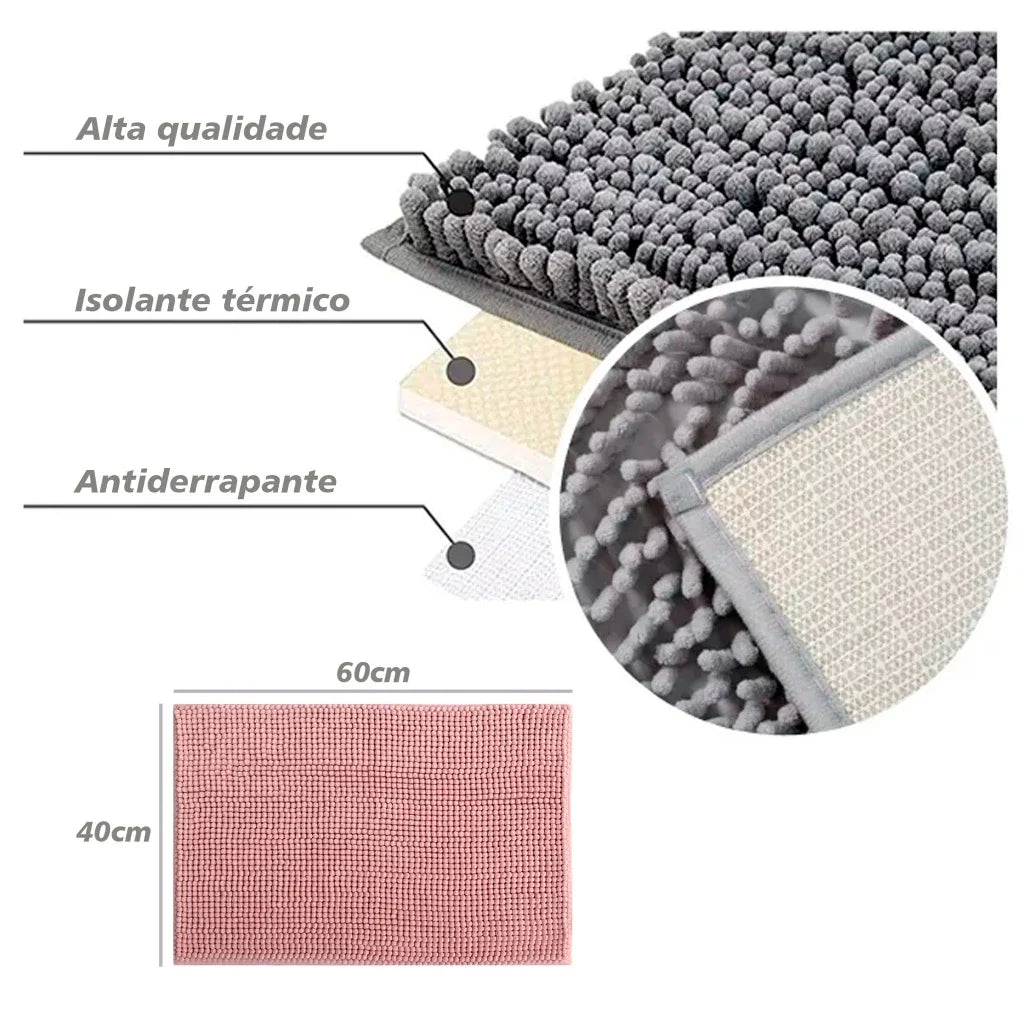 Tapete Para Banheiro de Microfibra Antiderrapante - Nidus