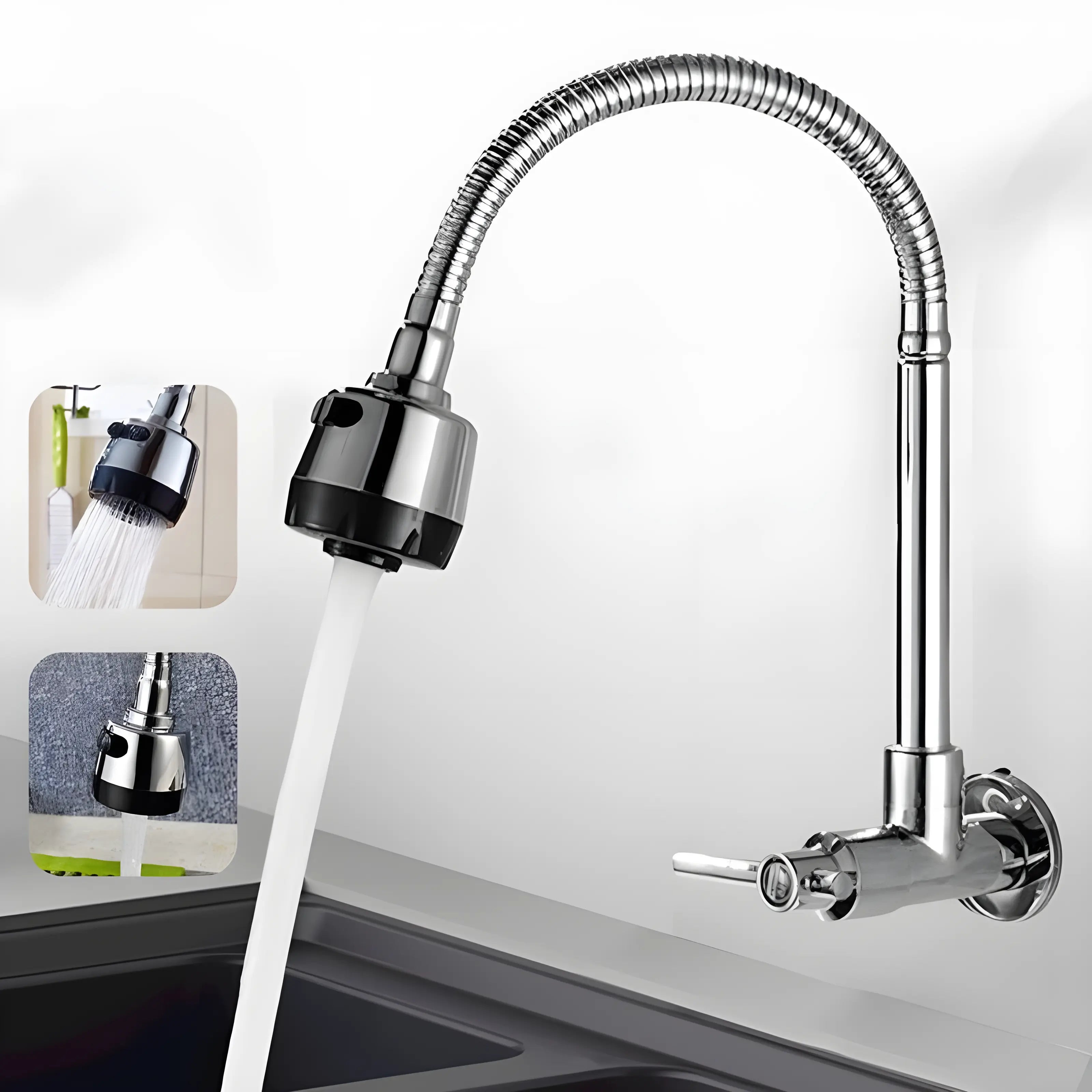Torneira De Cozinha Gourmet Inox Com Chuveiro