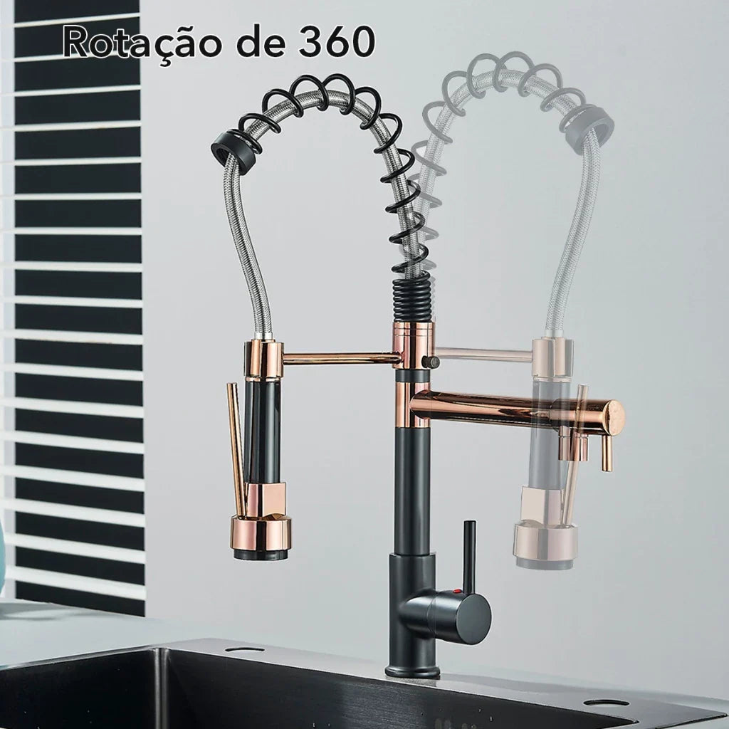 Torneira Cozinha Gourmet Monocomando Com Spray Extensor - Nidus