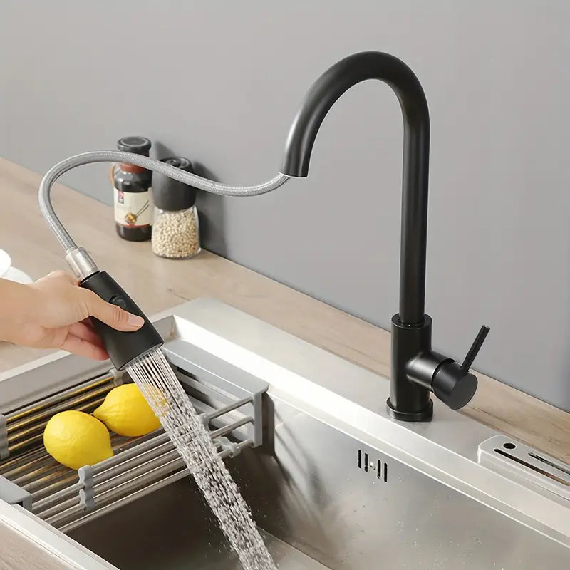 Torneira Gourmet Pia Cozinha Com Extensor Flexível Misturador Monocomando Spray Arejador Articulado Inox